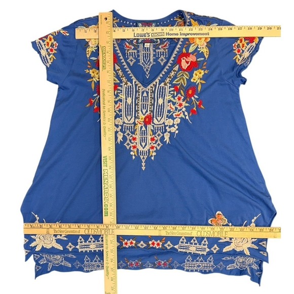 Johnny Was IZORA Knit Drape Embroidered Cotton Top Sz S Boho Festival - Picture 9 of 9
